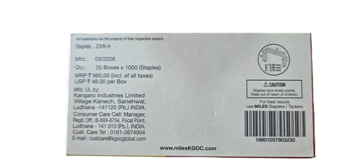 Miles Stapler Pins